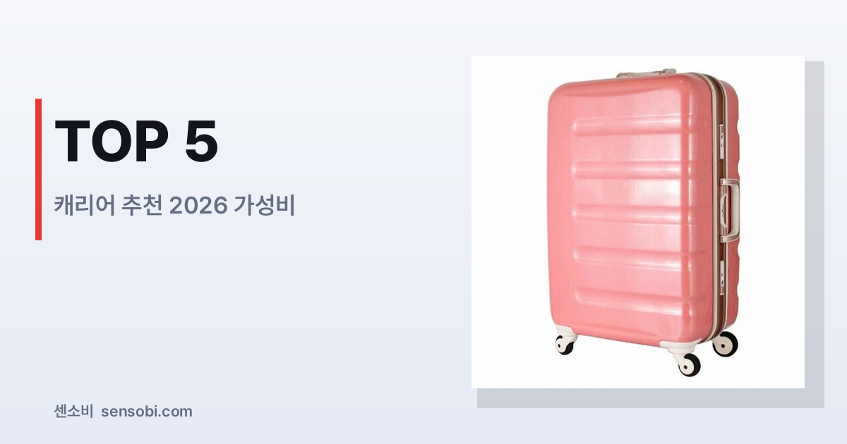 캐리어 추천 2026 가성비 TOP 5 — 5만원짜리랑 15만원짜리 진짜 차이 있어요?